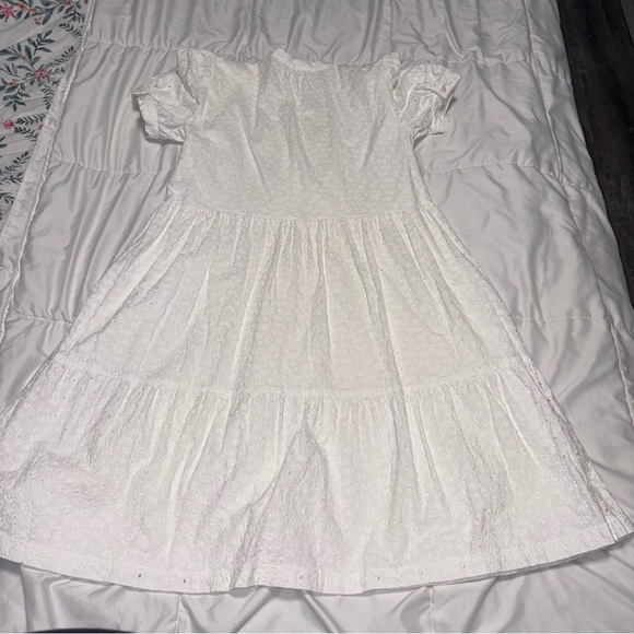 Brooks Brothers Cotton Eyelet Dress Size 6 Mini Cap Sleeve Tiered - Picture 8 of 8